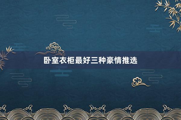 卧室衣柜最好三种豪情推选